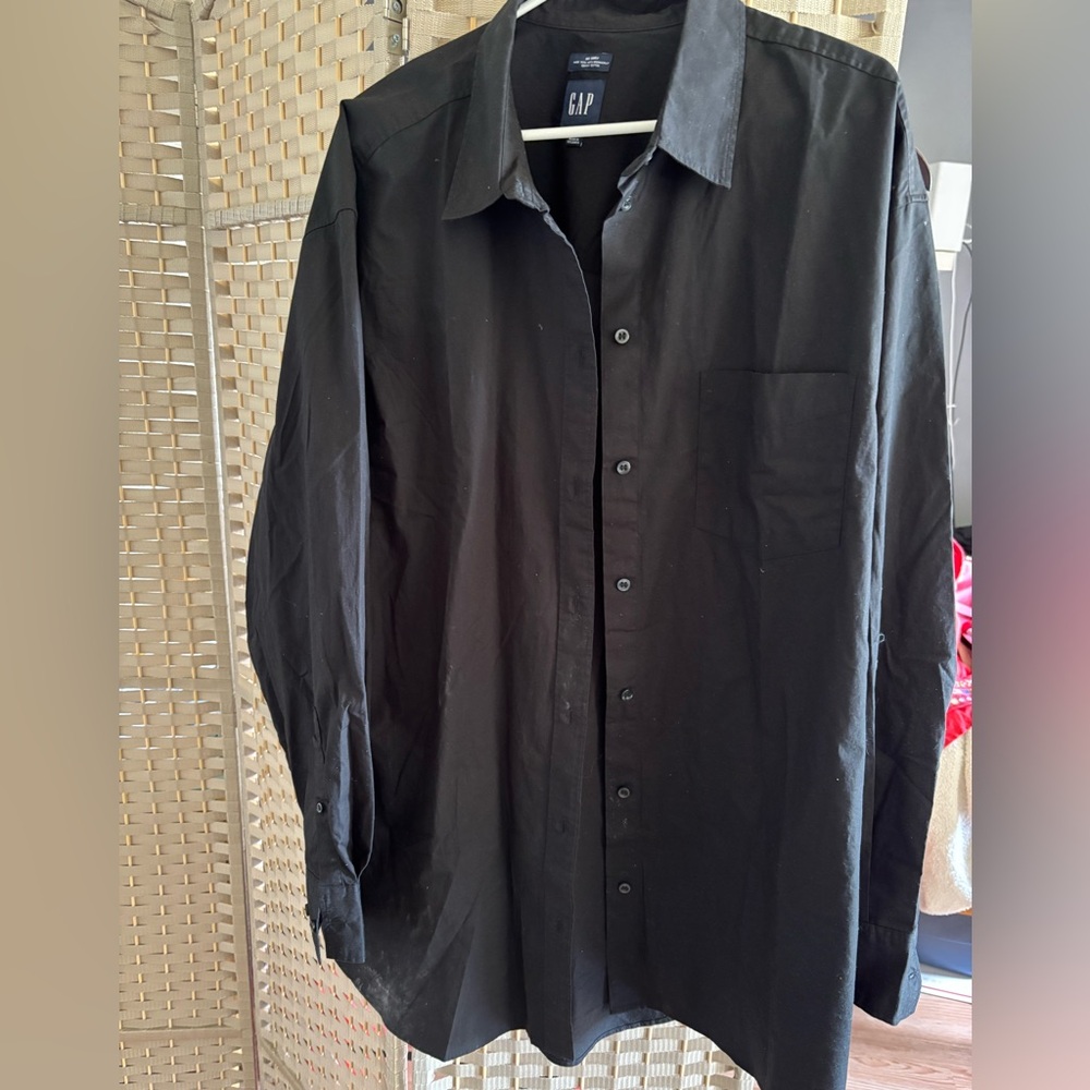 NWT GAP Black oversized Big Shirt. Organic cotton. Xxl tall . Unisex
